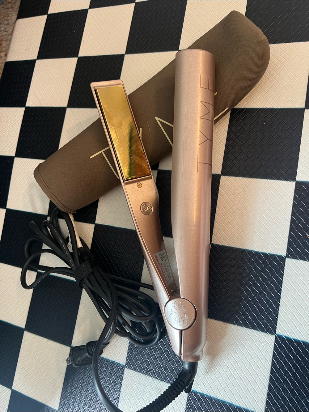 TYME Rose Gold Hair Straightener with Gold Plates